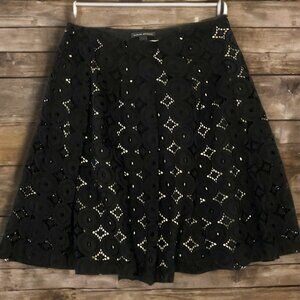 Banana Republic Black Crochet Lace A-Line Skirt - Size 6